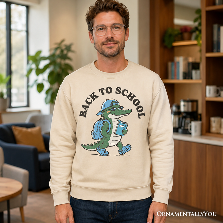 Alligator Back to School Sweatshirt, Cool Sweater for Teachers or Student