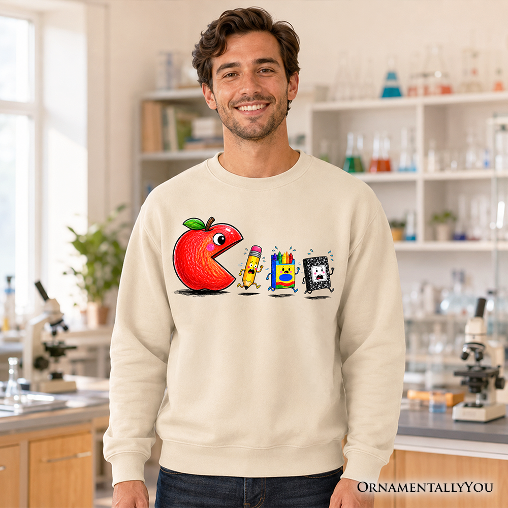 Funny Apple 1st Day of School Sweatshirt, Sweater for Teachers