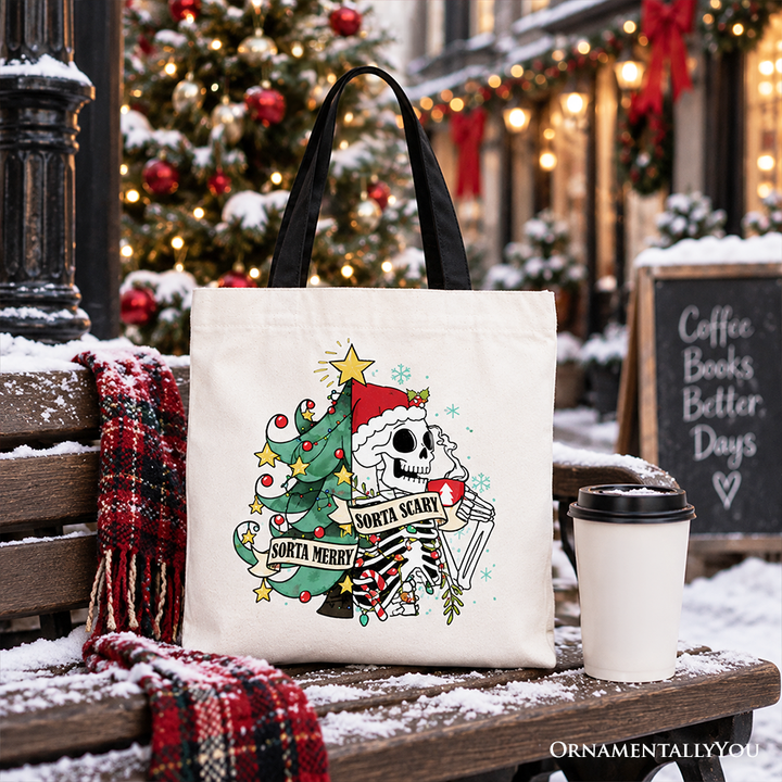 Sorta Merry Christmas Skeleton, Sarcastic Holiday Gift Shopper