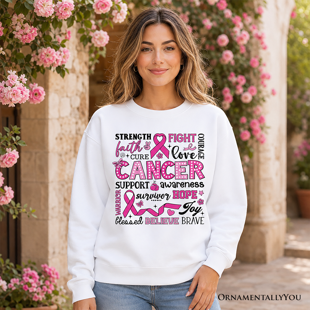 Breast Cancer Awareness Ribbon Sweatshirt, In October We Wear Pink Support Sweater