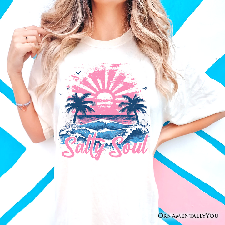 Vintage Salty Soul Beach T-Shirt, Retro Coastal Summer Tee