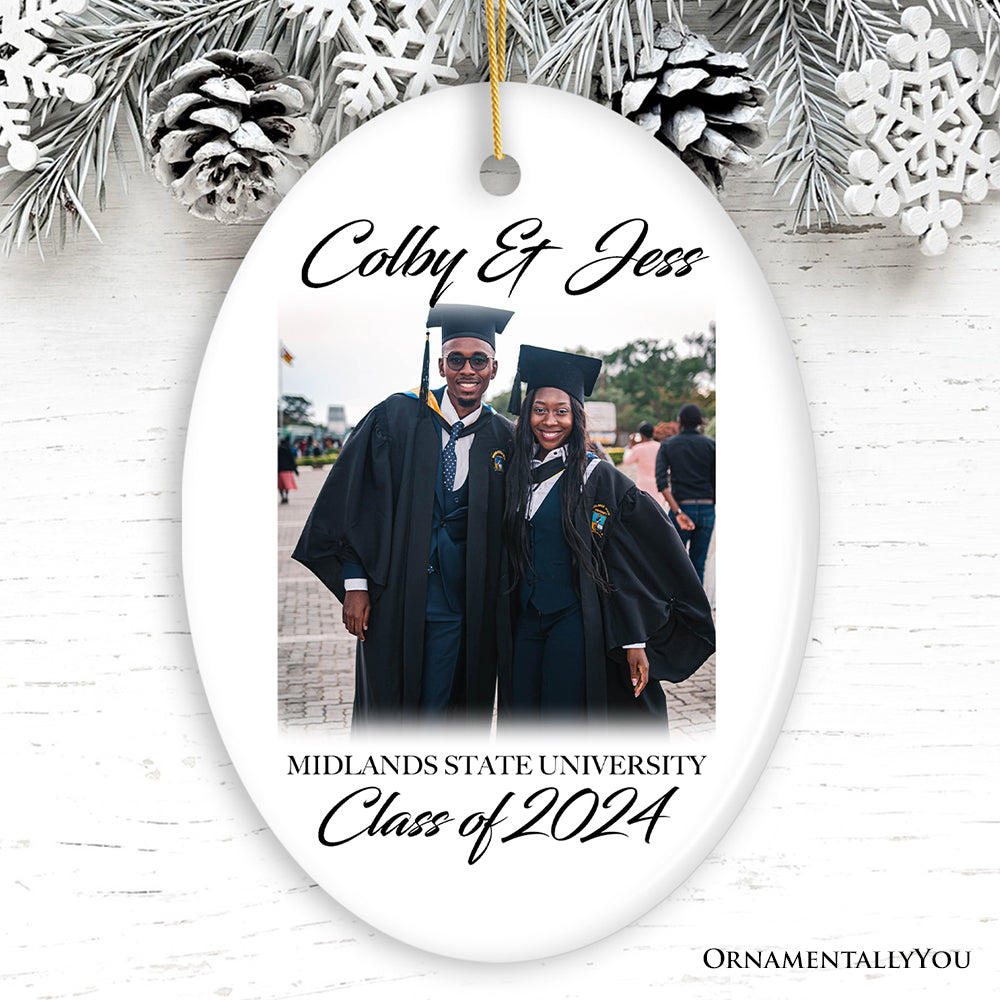 Graduation Image Upload Christmas Ornament, High School and College Class Graduate Gift