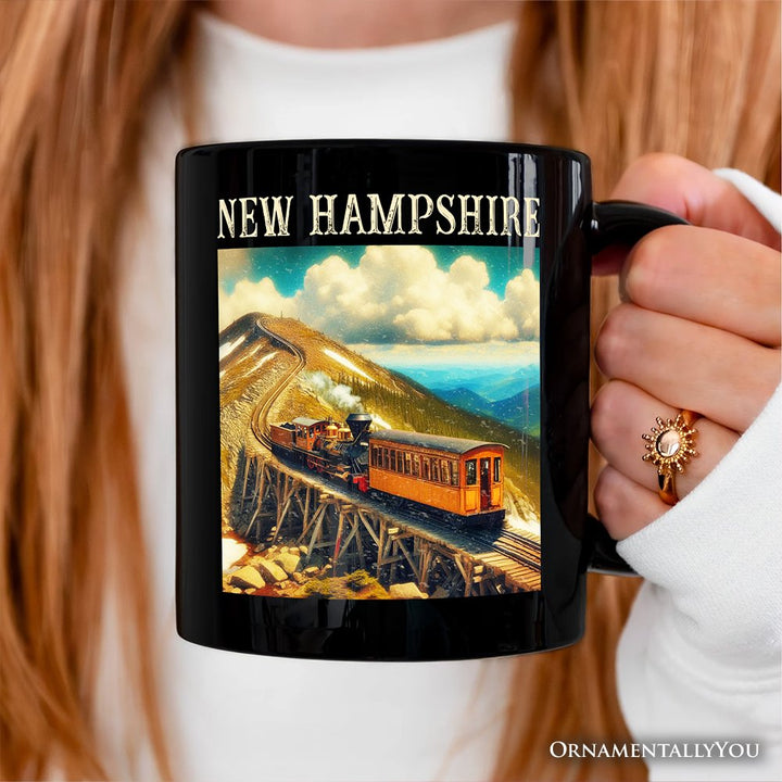 Scenic New Hampshire State Mount Washington Cog Railway Personalized Mug, American Northeast Landmark Gift and Souvenir with Custom Name Personalized Ceramic Mug OrnamentallyYou 