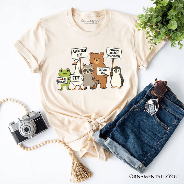 Abolish ICE Animals Protest T-Shirt, Cute Activist Tee OrnamentallyYou Natural XS 