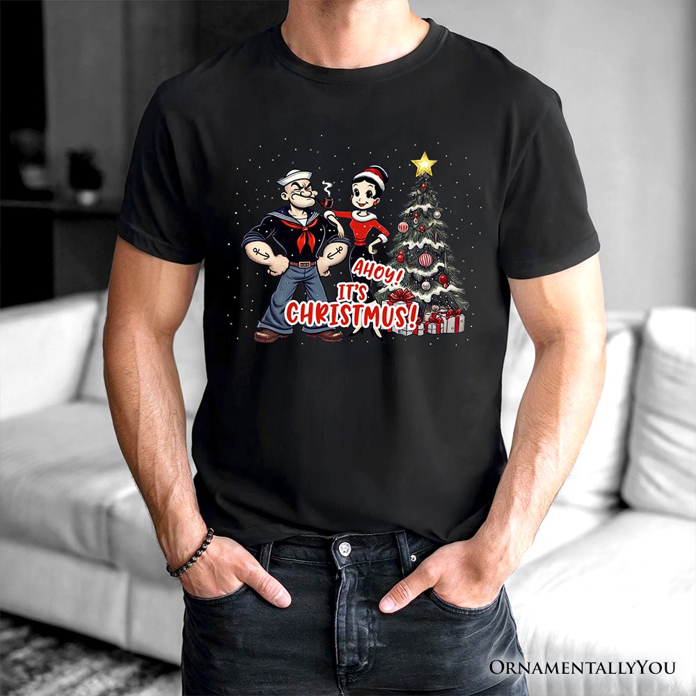 Ahoy! It's Christmus! Popeye and Olive T-Shirt, Vintage Sailor Tee for Christmas Time T-Shirts OrnamentallyYou 