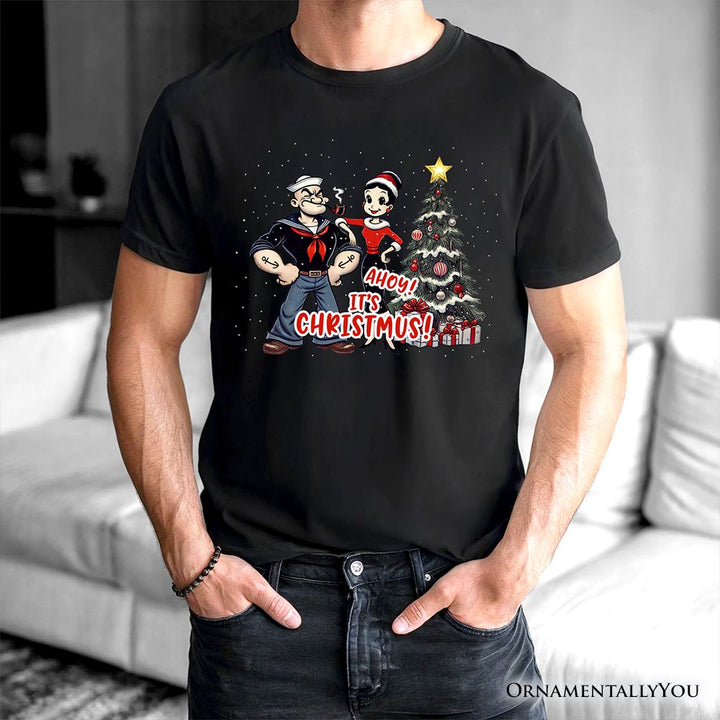 Ahoy! It's Christmus! Popeye and Olive T-Shirt, Vintage Sailor Tee for Christmas Time T-Shirts OrnamentallyYou 