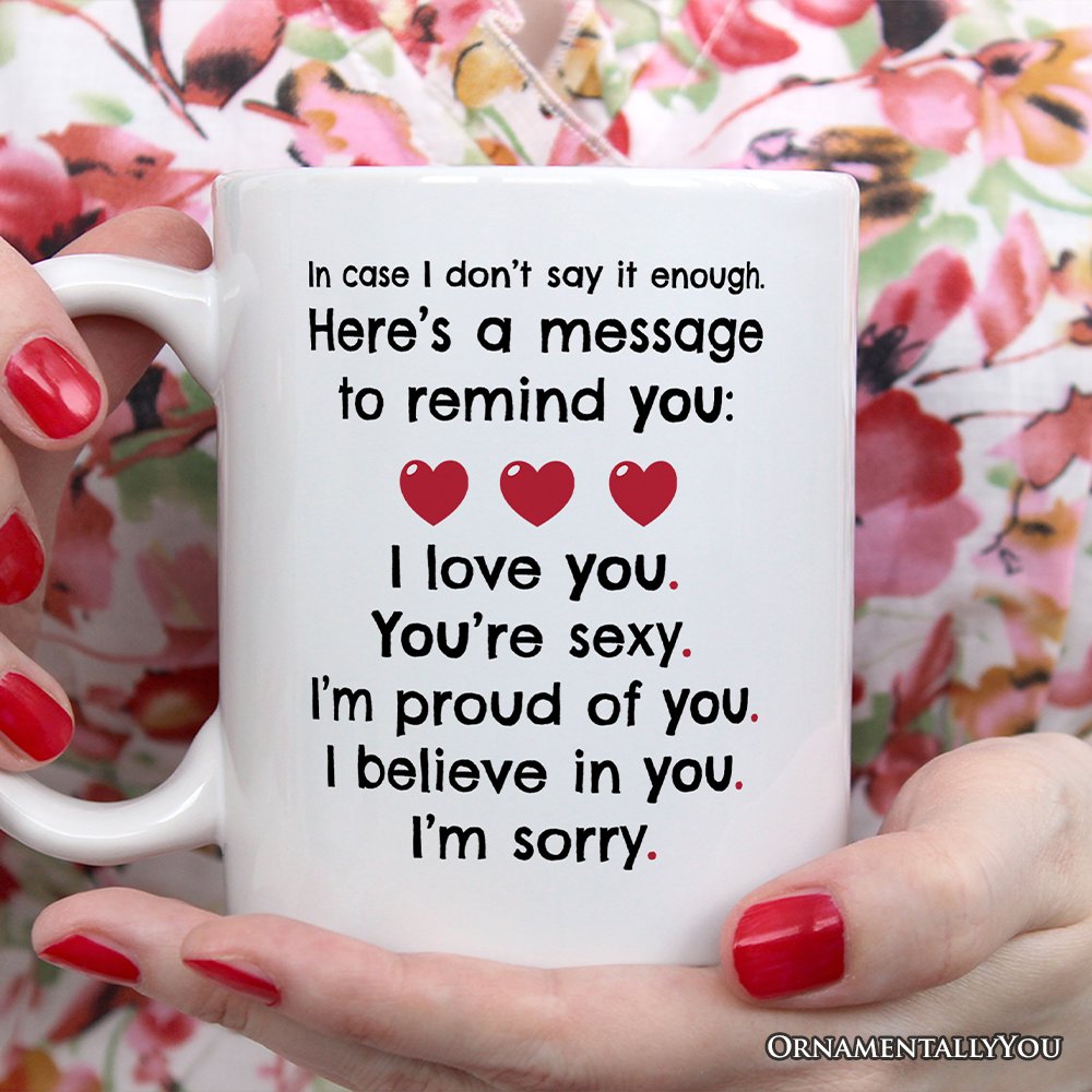 All The Things to Say Heartful Message Personalized Mug, Romantic Sincere Gift For Husband or Wife With Custom Name Personalized Ceramic Mug OrnamentallyYou 
