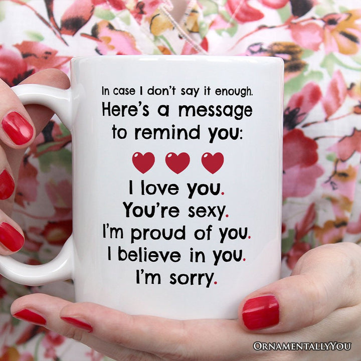 All The Things to Say Heartful Message Personalized Mug, Romantic Sincere Gift For Husband or Wife With Custom Name Personalized Ceramic Mug OrnamentallyYou 