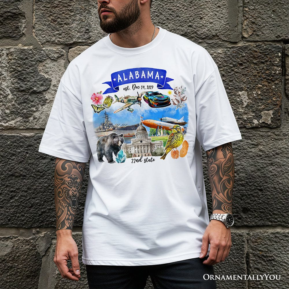 Artistic Alabama State Themes and Landmarks T-Shirt, Tee for History and Travel Lovers T-Shirts OrnamentallyYou 