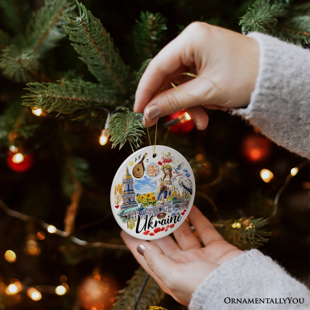 Artistic Ukraine Vintage Ornament, Traditional Souvenir Gift and Christmas Tree Decoration Ceramic Ornament OrnamentallyYou 