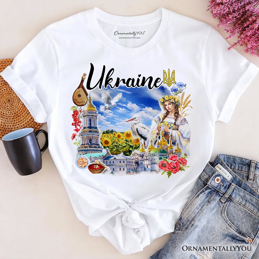 Artistic Ukraine Vintage T-Shirt, Traditional Tee and Souvenir T-Shirts OrnamentallyYou White XS 