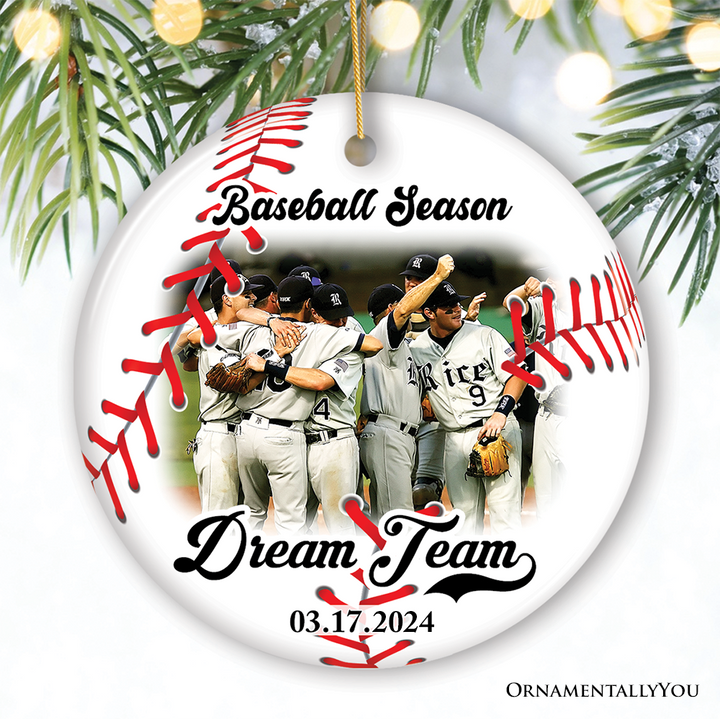 Baseball Personalized Picture Ornament Gift, Photo Upload Team, Player and Coaches Gift