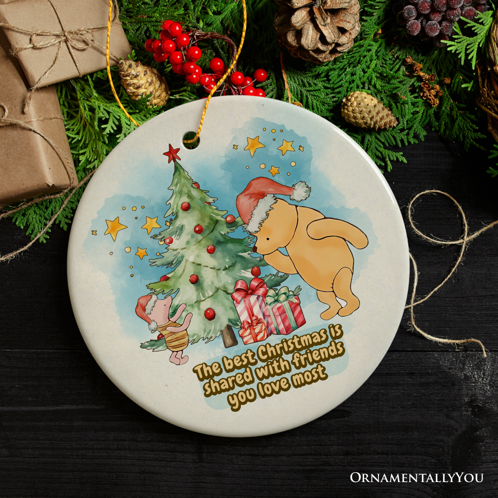 Best Christmas with Friends Pooh Bear's Ornament, Heartwarming Gift and Decor