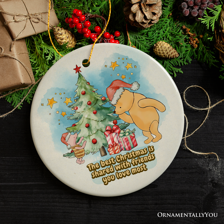 Best Christmas with Friends Pooh Bear's Ornament, Heartwarming Gift and Decor