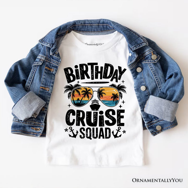 Birthday Cruise Squad T-Shirt, Tropical Vacation Cruise Trip Tee T-Shirts OrnamentallyYou White XS 