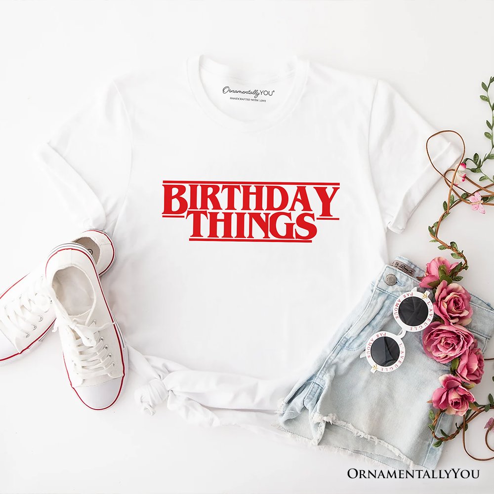 Birthday Things Retro T-Shirt, Horror Bday Tee T-Shirts OrnamentallyYou White XS 