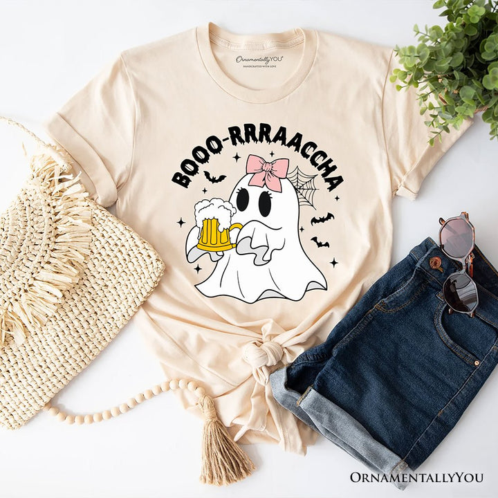 Boo-Rracha Halloween Ghost T-Shirt, Funny Mexican Drunk Tee with Cute Spooky Vibes T-Shirts OrnamentallyYou Natural XS 