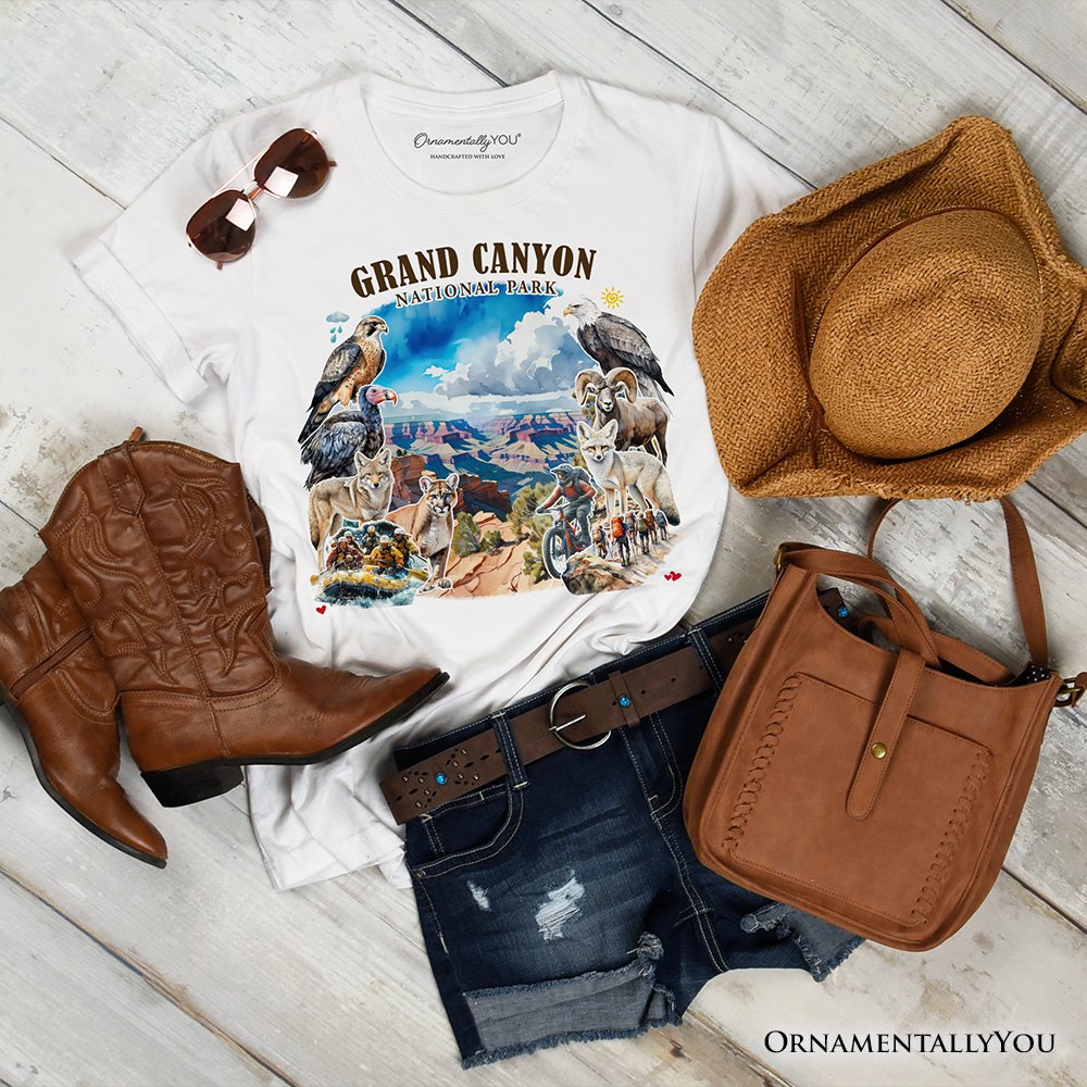 Breathtaking Grand Canyon Handmade T-Shirt, Vintage Arizona Nature and National Park Tee T-Shirts OrnamentallyYou White XS 