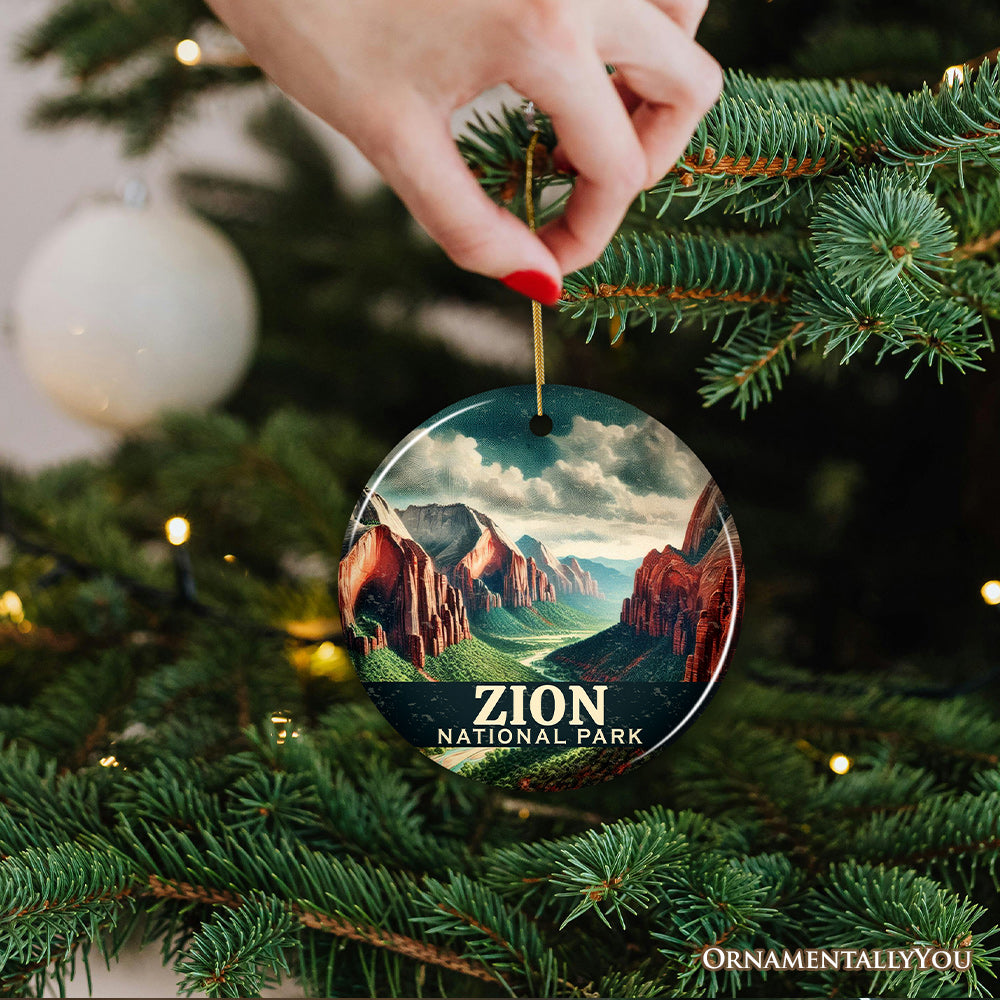 Breathtaking Zion National Park Ornament, Utah Canyon Landscape Christmas Gift and Nature Souvenir