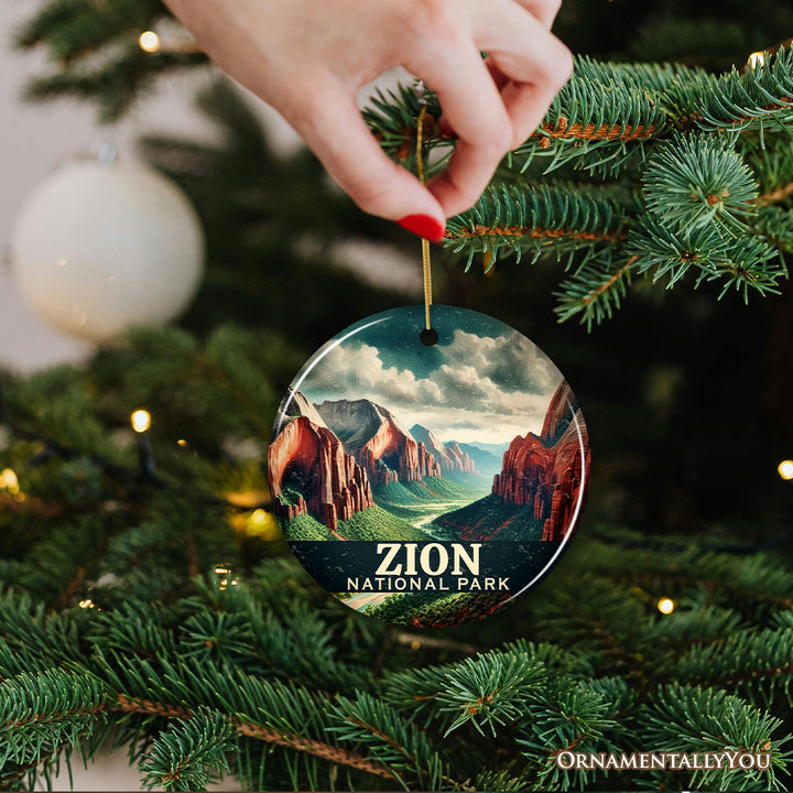 Breathtaking Zion National Park Ornament, Utah Canyon Landscape Christmas Gift and Nature Souvenir