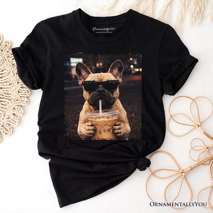 Bulldog Shepherd Iced Coffee T-Shirt, Funny Dog Parents Tee