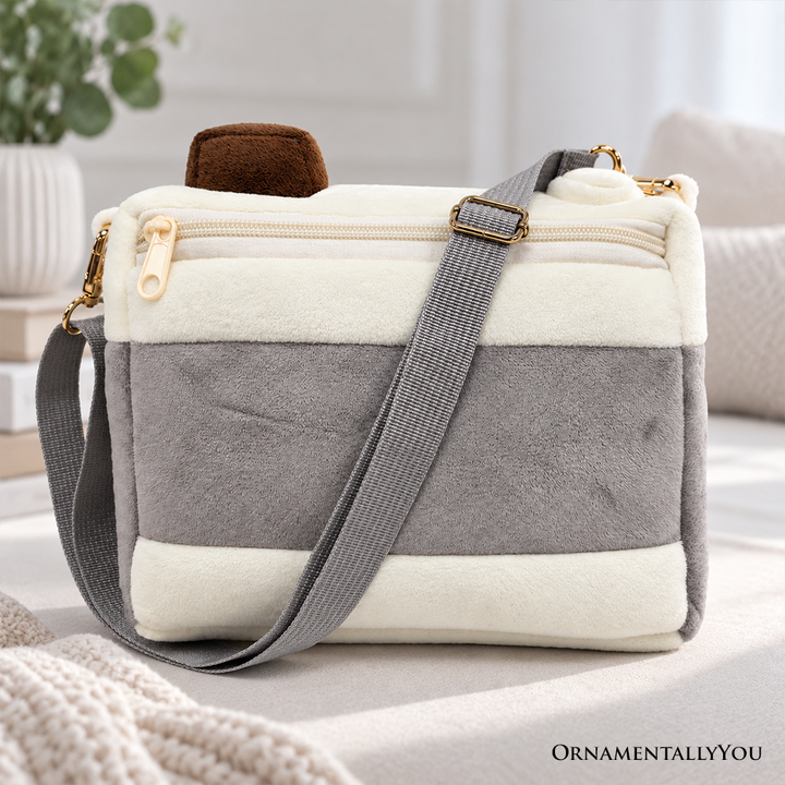 Camera Diaz Plush Crossbody Bag, Cute 9.5" Camera-Shaped Purse for Kids
