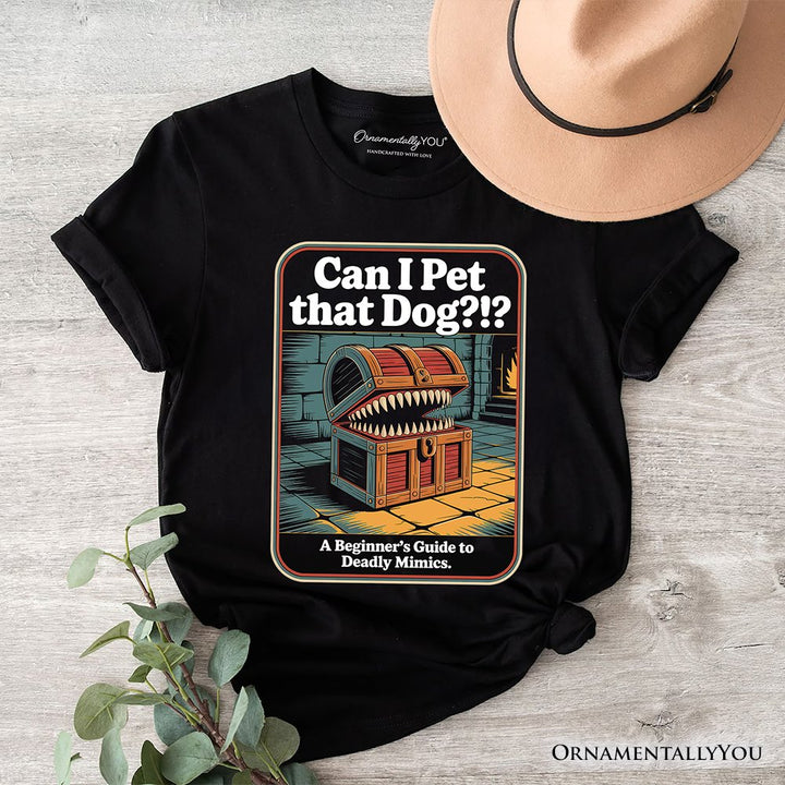 Can I Pet That Dog Retro T-Shirt, Vintage Meme Humor T-Shirts OrnamentallyYou Black XS 