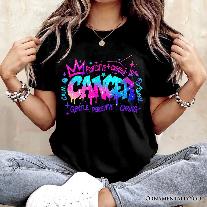 Cancer Graffiti Zodiac T-Shirt, Street Style Astrology Horoscope Tee T-Shirts OrnamentallyYou 
