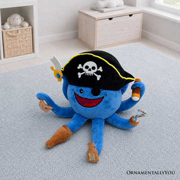 Captain Wavy Jones the Pirate Octopus Plushie, Cute 11" Sea Adventure Stuffed Animal Gift for Boys and Girls