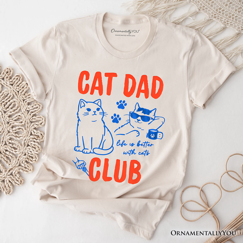 Cat Dad Club Retro T-Shirt, Funny Father's Day Tee