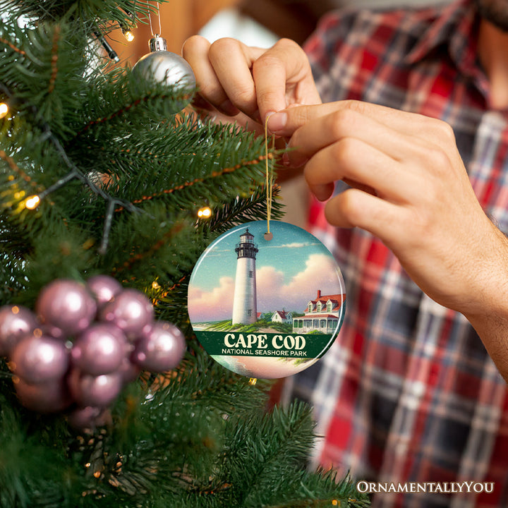 Charming Cape Cod National Seashore Park Ornament, New England Coastal Lighthouse Christmas Decor and Souvenir