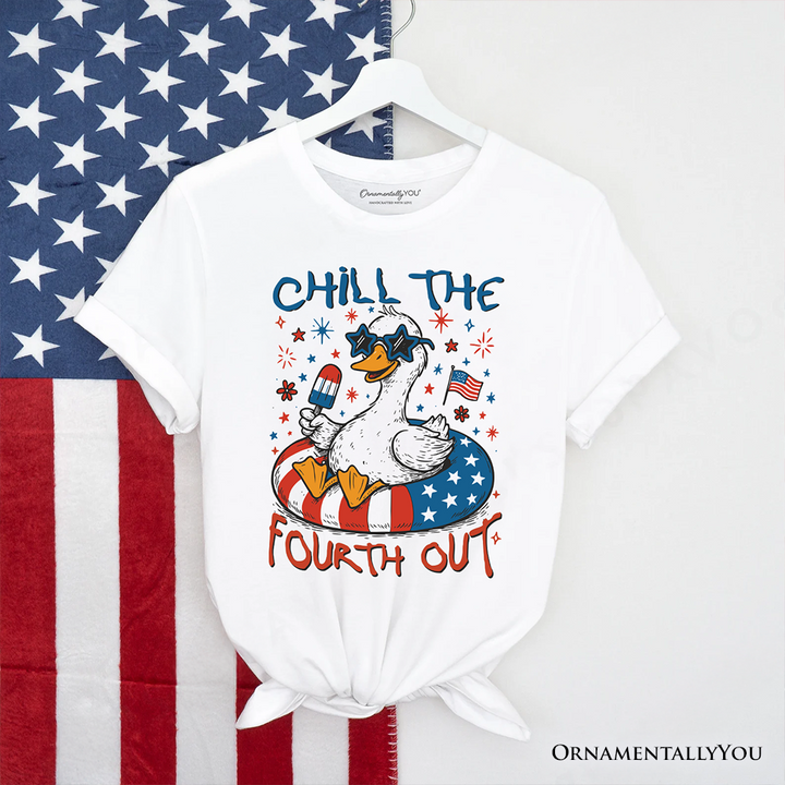 Chill The Fourth Out Goose T-Shirt, Funny Patriotic 4th of July Tee