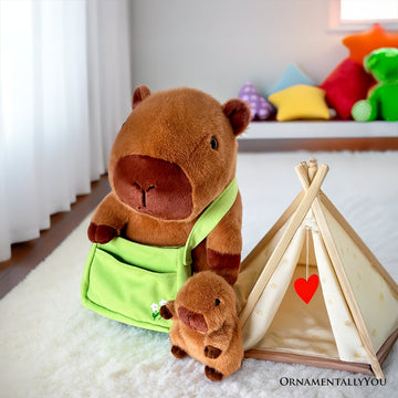 Coco the Capybara and Her Baby Plushie Set, Adorable 12" Stuffed Animal Toy Gift for Children Plush Toys OrnamentallyYou 