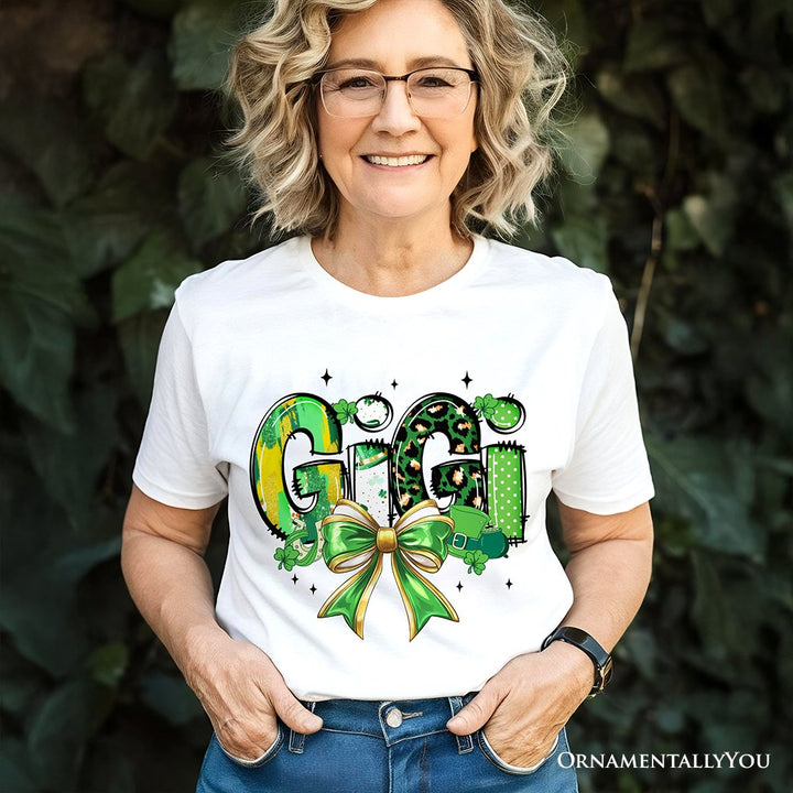 Coquette Gigi Bow St Patrick’s Day T-Shirt, Green Lucky Shamrock Clover Tee T-Shirts OrnamentallyYou 