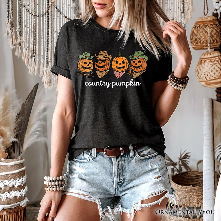 Country Pumpkin Rustic T-Shirt, Cute Fall Tee for Autumn Season T-Shirts OrnamentallyYou 