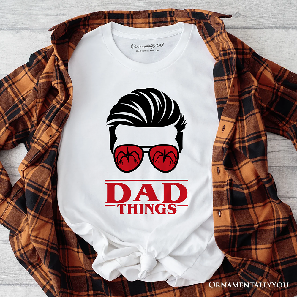 Dad Things Retro T-Shirt, Red Glasses Family Matching Tee