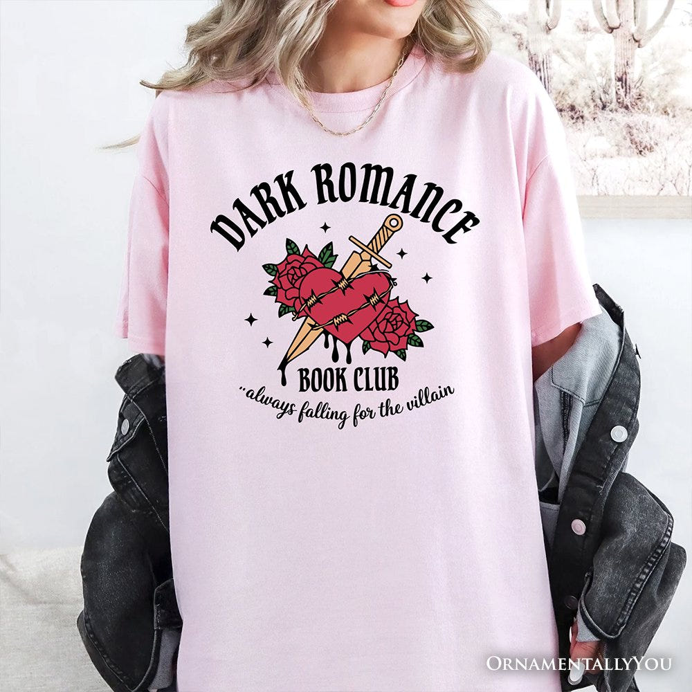 Dark Romance Book Club T-Shirt, Vintage Gothic Romantasy Bookish Tee T-Shirts OrnamentallyYou 