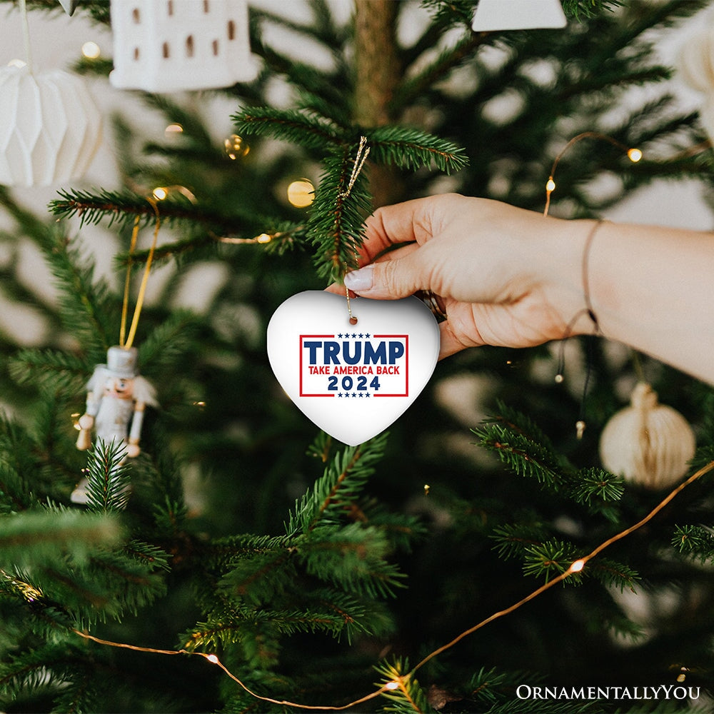 Donald Trump 2024 Presidential Ornament, MAGA Republican Take America Back Again OrnamentallyYou 