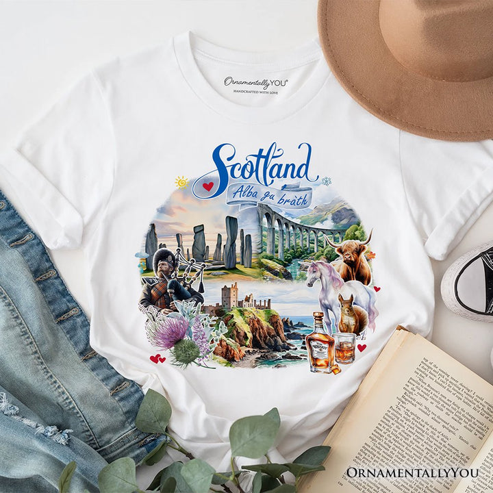 Enchanting Scotland Christmas T-Shirt, Celtic Culture and Heritage Edinburgh Tee and Souvenir T-Shirts OrnamentallyYou White XS 