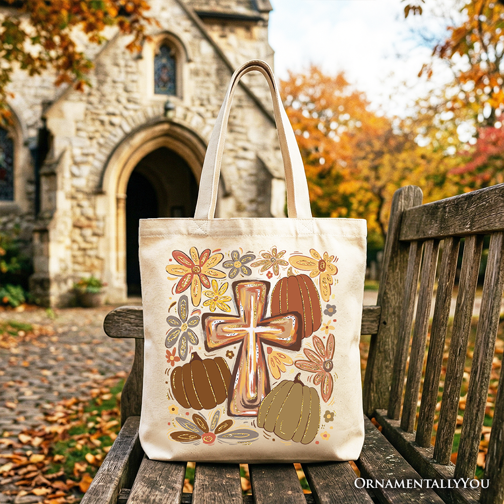 Fall Blessings Tote Bag, Autumn Christian Faith Gift Shopper