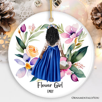 Flower Girl Personalized Ornament, Wedding Favors Gift Ceramic Ornament OrnamentallyYou 