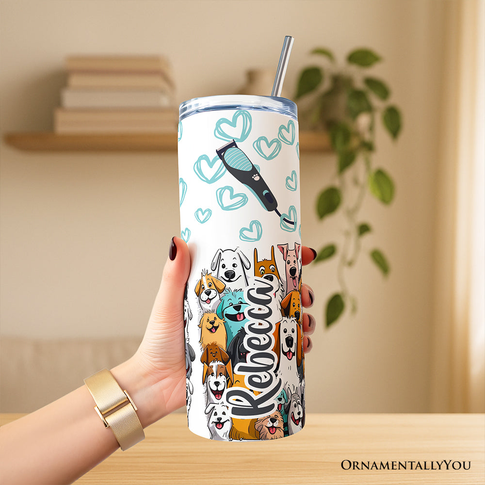 Fluffin' Fabulous Dogs 20oz Personalized Tumbler With Lid and Stainless Steel Straw, Funny Pet Groomer Gift Cup