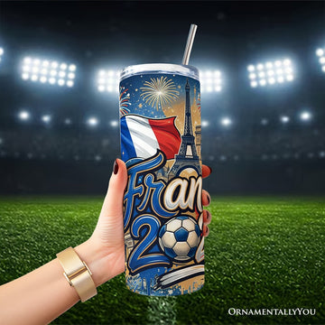 France 2026 Soccer Cup Global Championship 20oz Tumbler With Lid and Stainless Steel Straw, Fans Football Gift Cup Tumbler OrnamentallyYou 