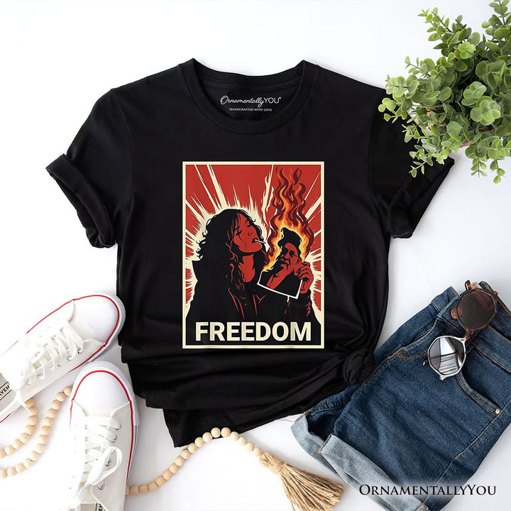Freedom Free Iran Protest T-Shirt, Persian Revolution Activist Tee OrnamentallyYou Black XS 