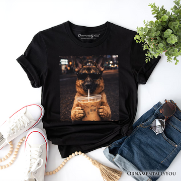 German Shepherd Iced Coffee T-Shirt, Funny Dog Parents Tee