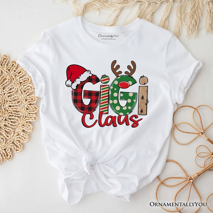 Gigi Claus Retro Christmas T-Shirt, Matching Family Holiday Tee T-Shirts OrnamentallyYou White XS 