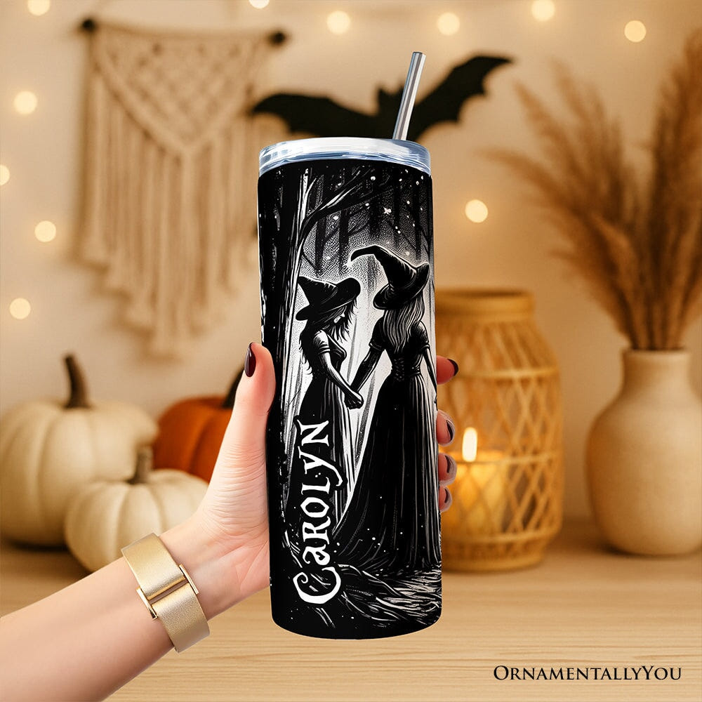 Girls Will Be Girls 20oz Personalized Tumbler With Lid and Stainless Steel Straw, Empowered Women Spooky Witch Coven Gift Cup Tumbler OrnamentallyYou 