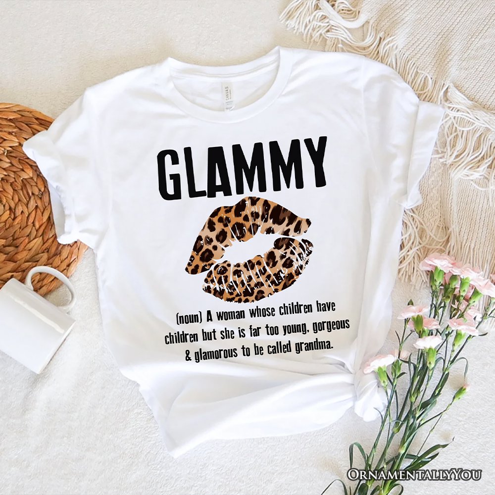 Glammy Leopard Lips T-Shirt, Coquette White Tee for Stylish and Glamorous Grandmas T-Shirts OrnamentallyYou White XS 