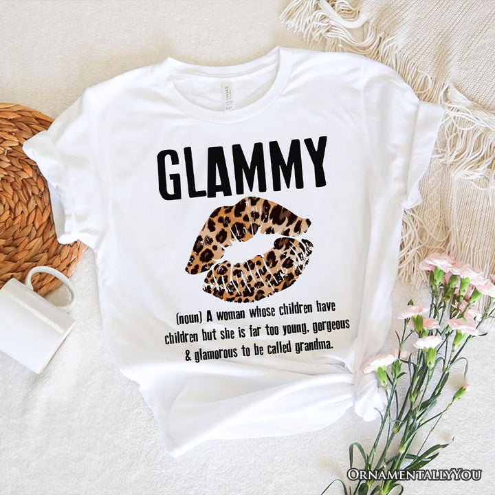 Glammy Leopard Lips T-Shirt, Coquette White Tee for Stylish and Glamorous Grandmas T-Shirts OrnamentallyYou White XS 
