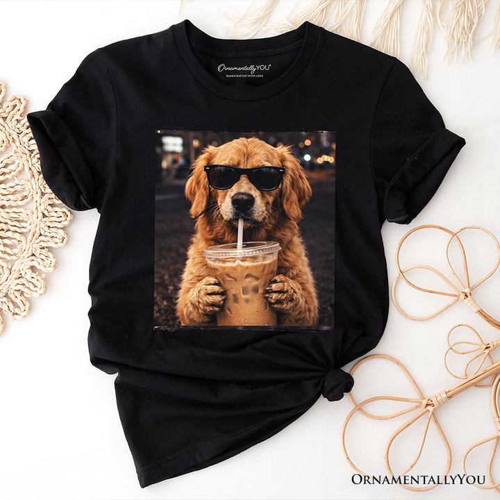 Golden Shepherd Iced Coffee T-Shirt, Funny Dog Parents Tee